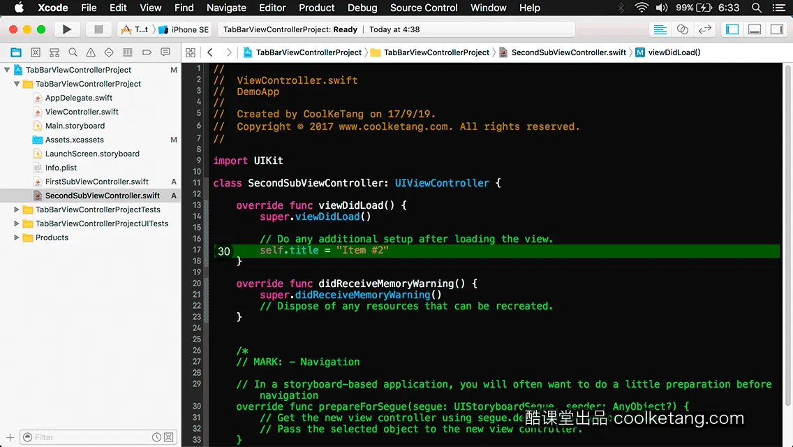 互动教程 for Xcode9 & Swift4-酷课堂