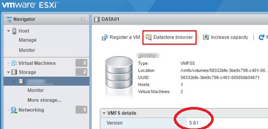 vmfs datastore browser