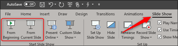 Start Slideshow