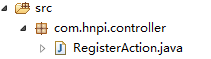 3:新建一个控制层 RegisterAction 类