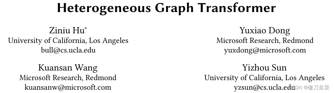 Heterogeneous Graph Transformer