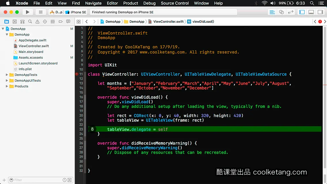 互动教程 for Xcode9 & Swift4-酷课堂