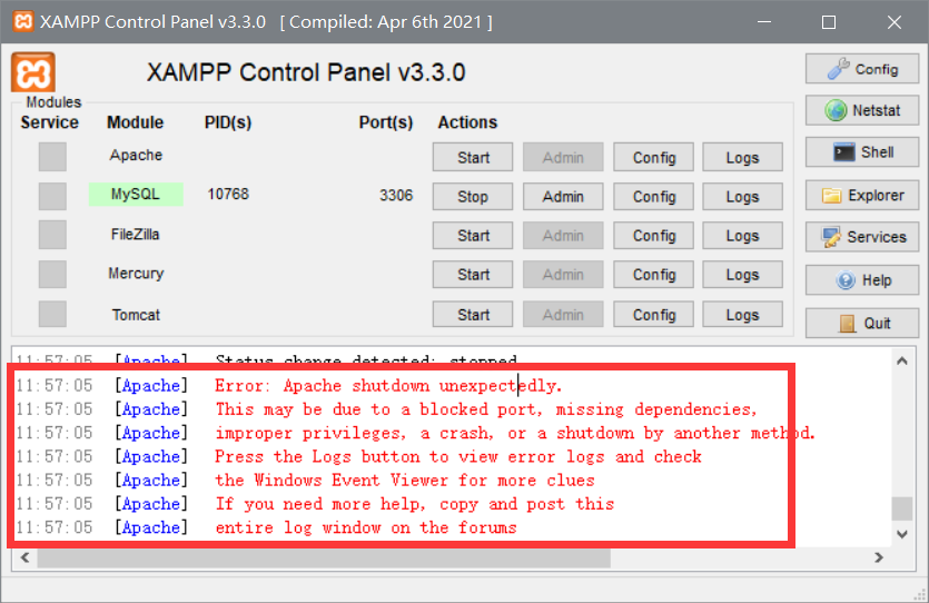 Apache无法正常启动Error: Apache shutdown unexpectedly.443端口冲突-CSDN博客