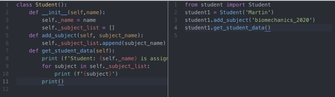 student类和main.py在使用它