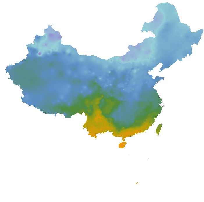2019/02/04 14:00 全国湿度插值图