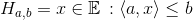 H_{a,b}={x\in \mathbb{E}\,:\left \langle a,x \right \rangle\leq b}