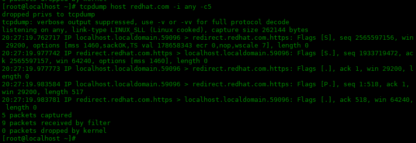 tcpdump 命令的常用选项:二tcpdump 命令的常用选项:二