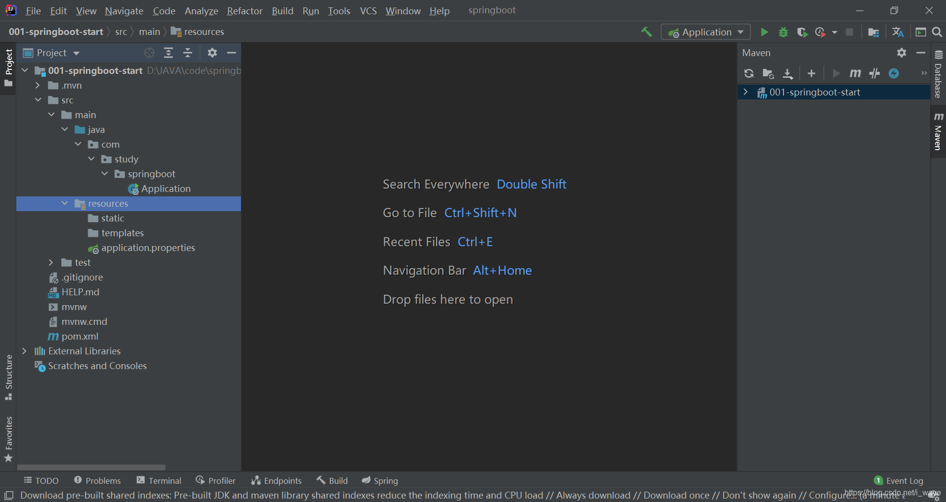 springboot工程web项目的初始目录结构