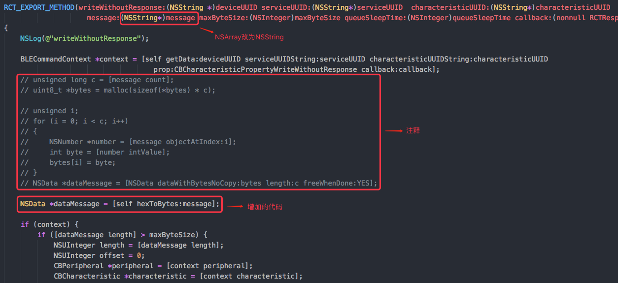 ios writeWithoutResponse