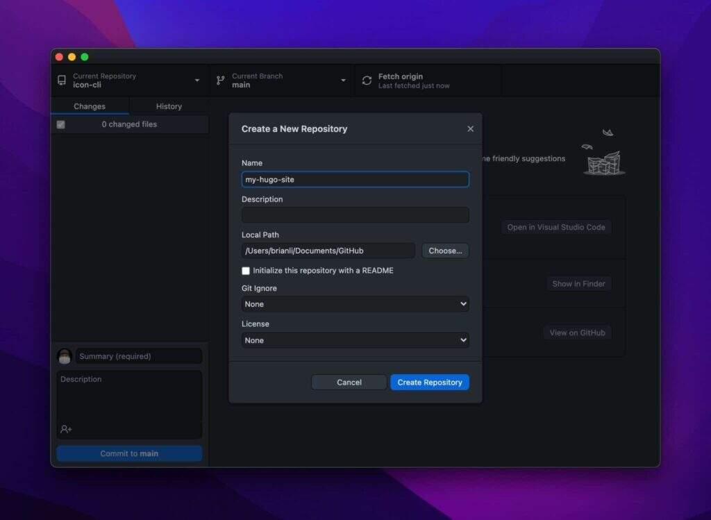 创建一个 GitHub 仓库