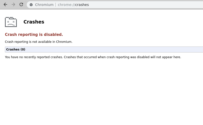 Crashes - chrome://crashes