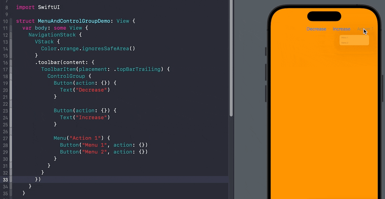 SwiftUI中Menu和ControlGroup的使用_swiftui menu-CSDN博客