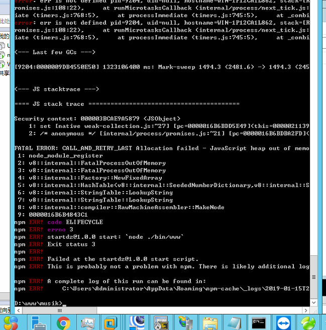 JavaScript heap out of memory