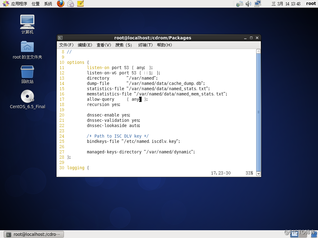 Centos6.5配置DNS的主从服务器