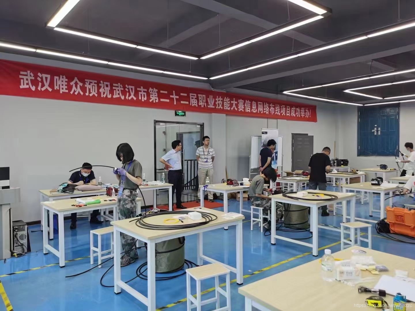 2021年武汉市第二十二届职业技能大赛信息网络布线赛项光纤熔接现场