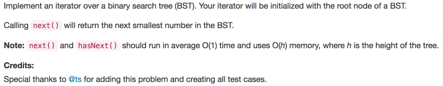 Binary Search Tree Iterator