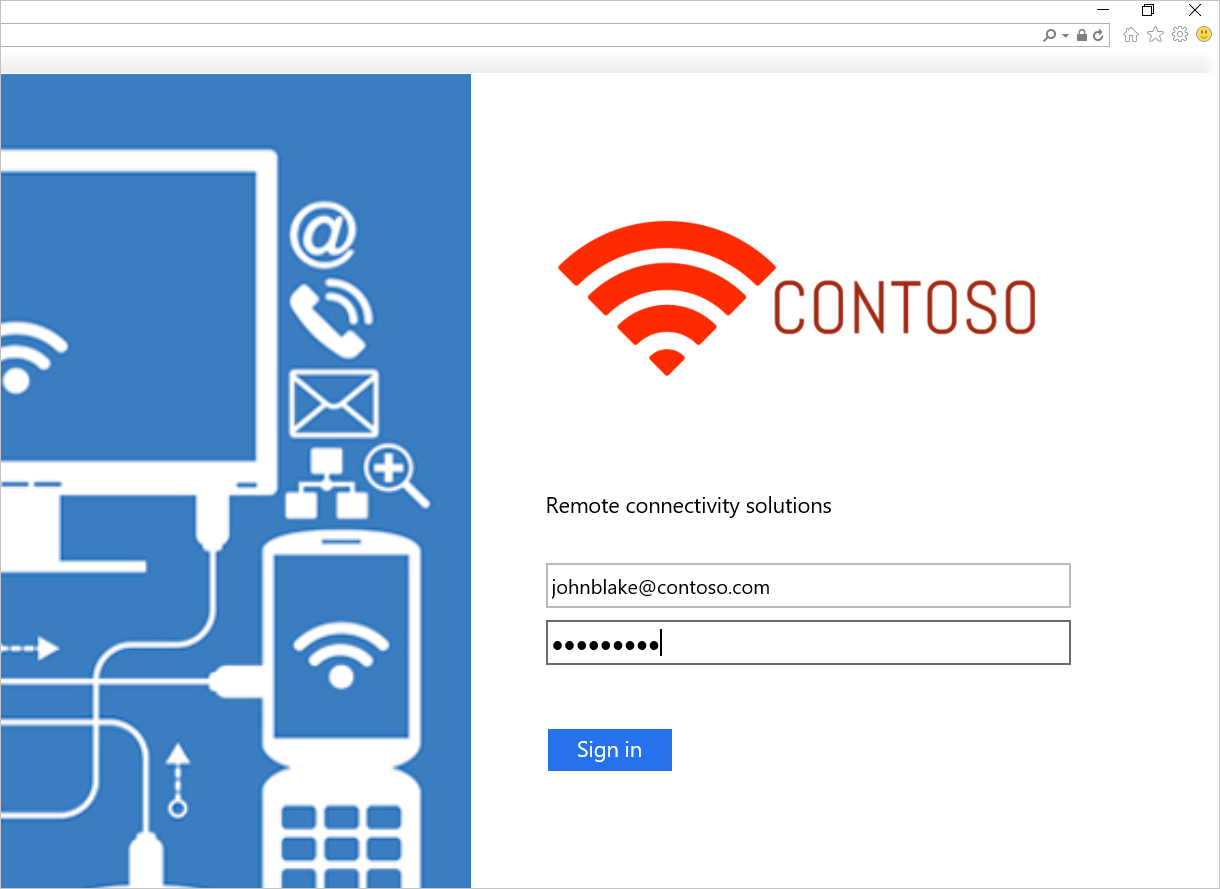Test login page