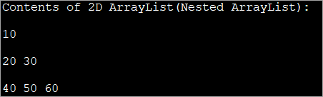 Java中的二维ArrayList