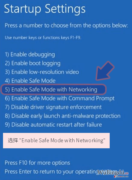 选择 'Enable Safe Mode with Networking'