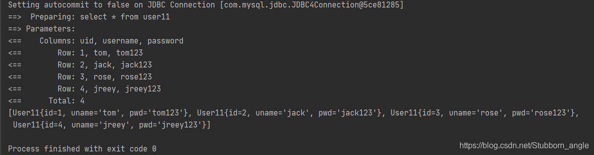 加上resultMap之后的输出内容