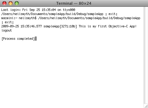 Running a sample Objective-C application in Xcode