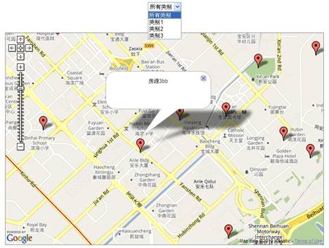 Google <wbr>API结合数据库动态显示地图标记和点击提示信息 Google <wbr>API结合数据库动态显示地图标记和点击提示信息