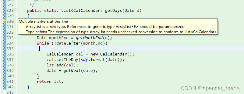 ArrayList is a raw type. References to generic type ArrayList<E> should ...