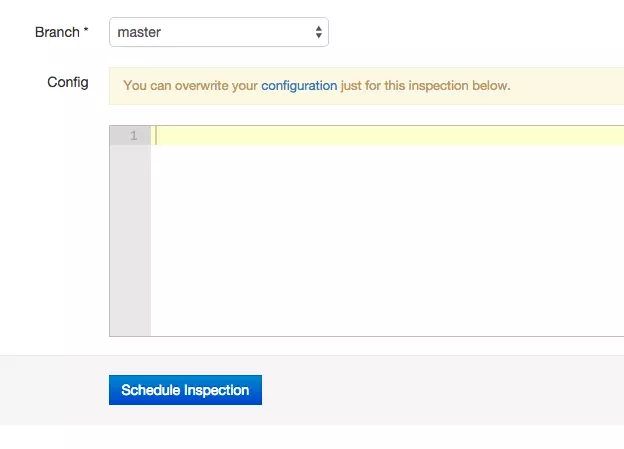Schedule Inspection Custom Config
