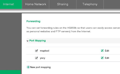 将YaCy添加到ISP路由器 Adding YaCy to an ISP router