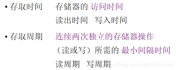 主存的技术指标