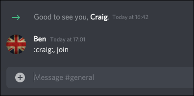 The Discord Craig bot join command