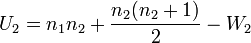 U_2=n_1n_2+\frac{n_2(n_2+1)}{2}-W_2