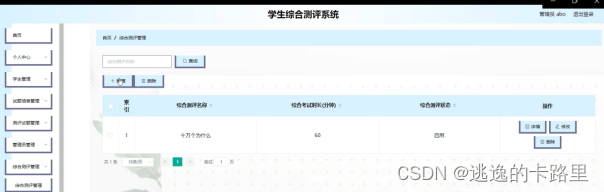 图4-9综合测评管理界面图