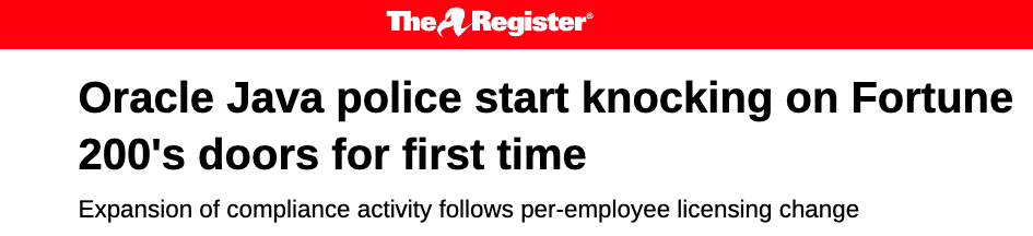 Oracle 再夺 Java 命?大公司用 Java 要小心了!_oracle java license policy-CSDN博客