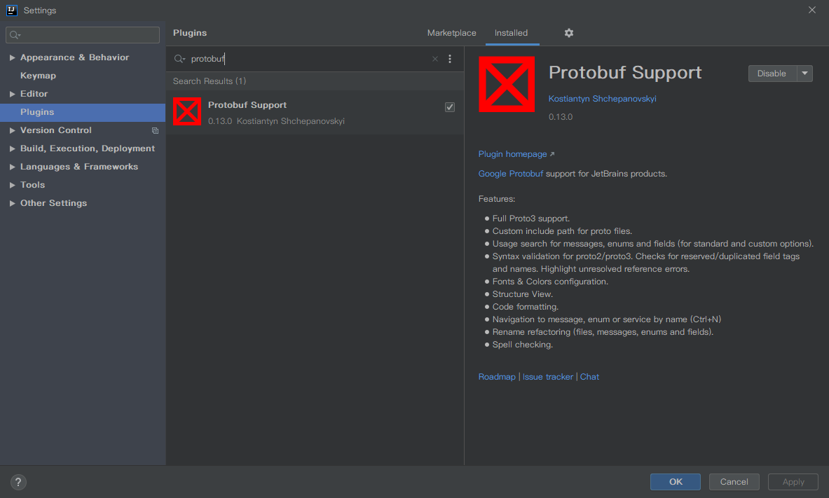 Protobuf Support Plugins