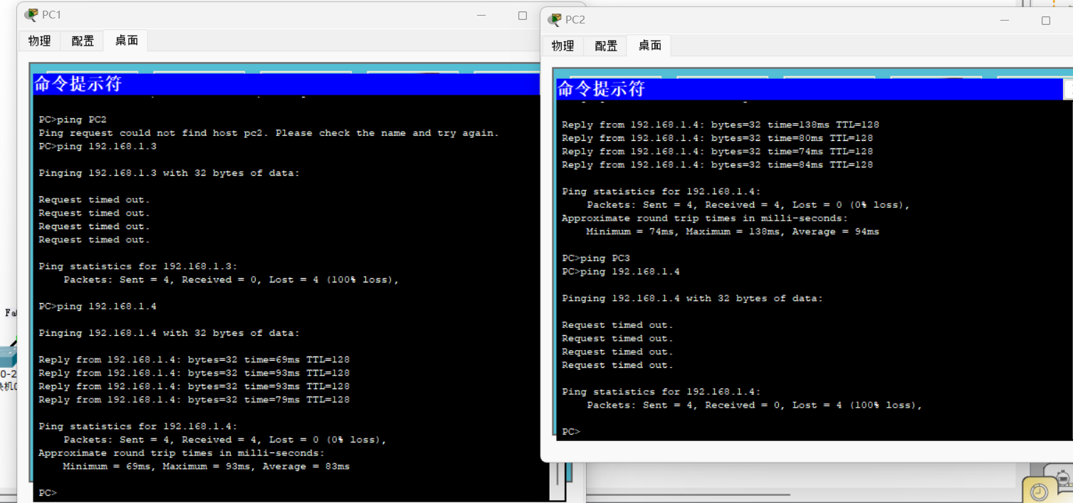 成功跨交换机实现了VLAN