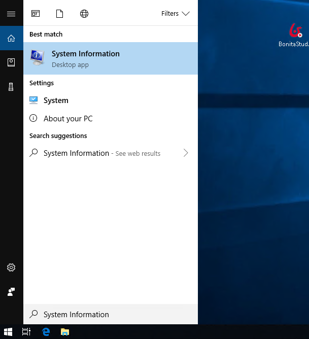 Open System Information Panel From Start Menu