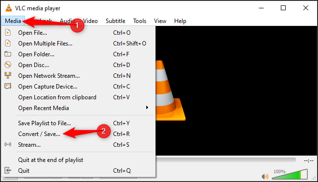 Click "Media" and select "Convert/Save."