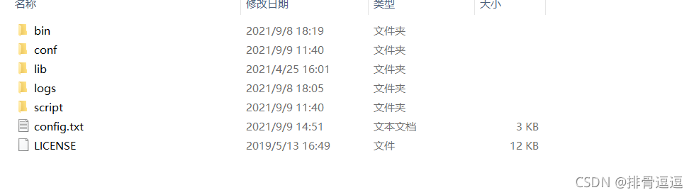 解压目录