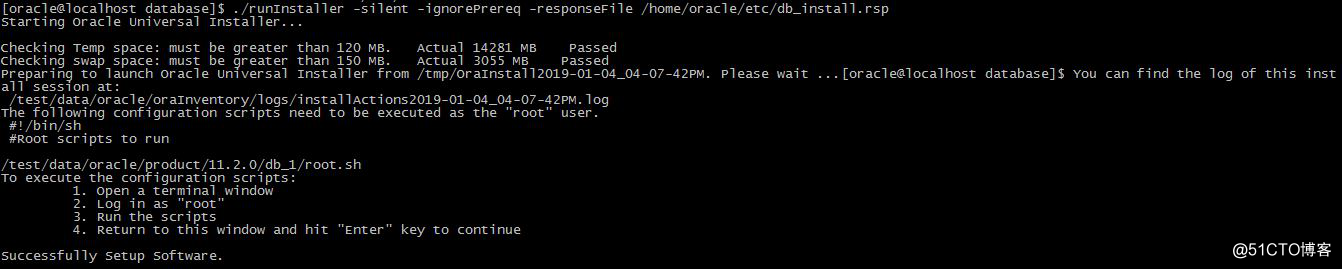 CentOS7.4静默安装Oracle11g——实验