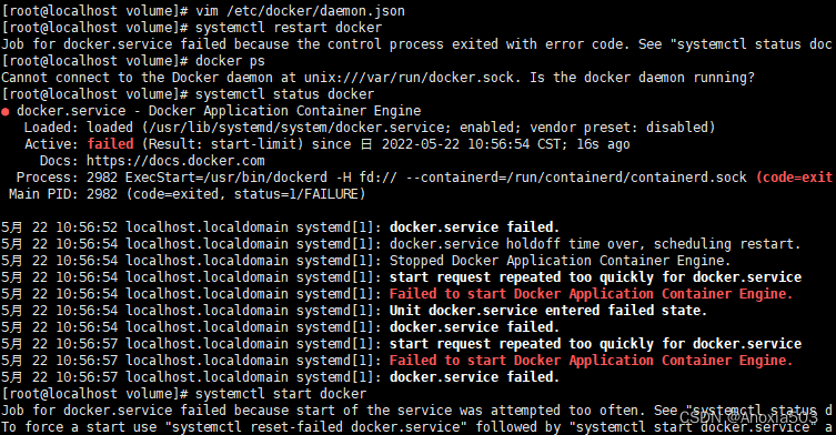 docker启动失败