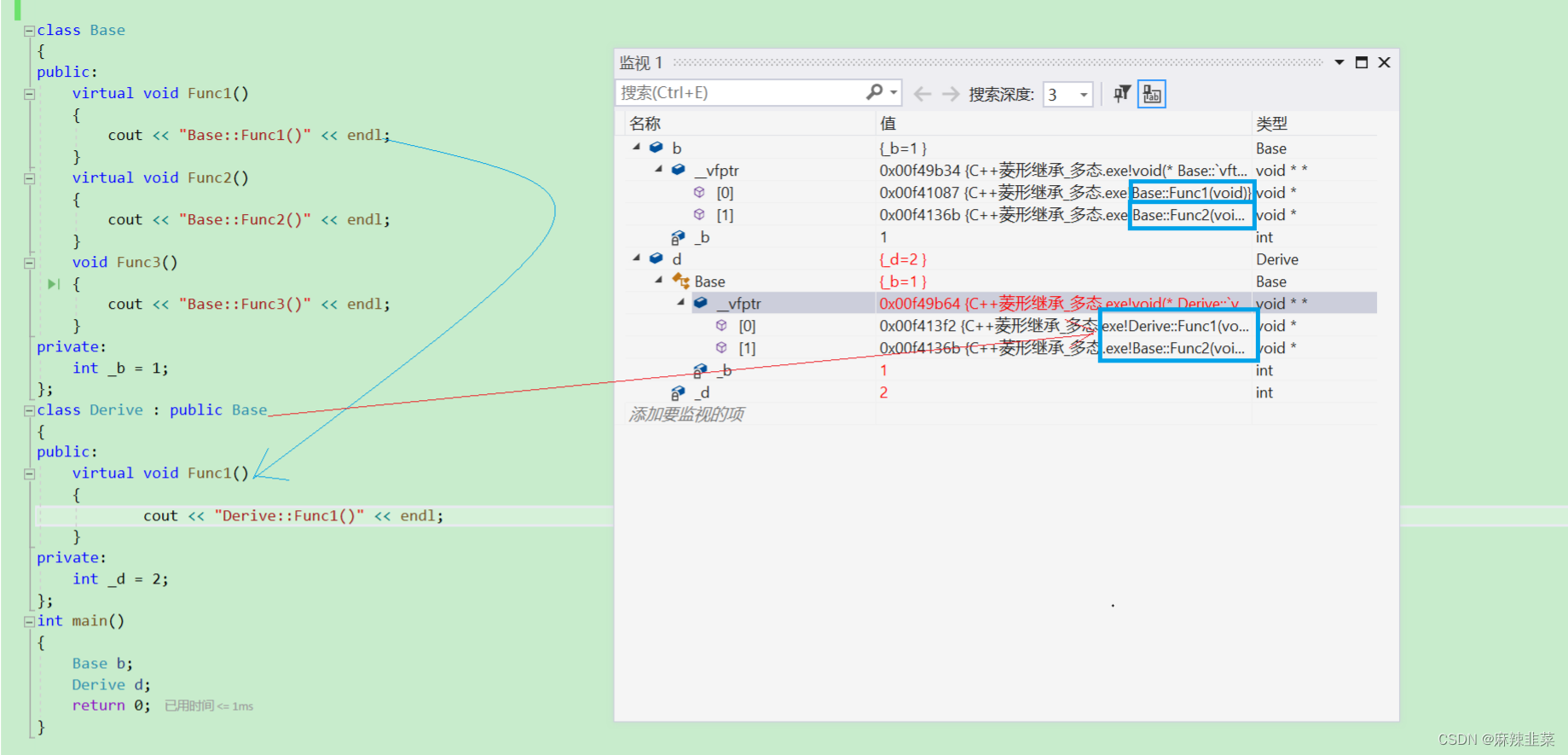 C++菱形继承_多态