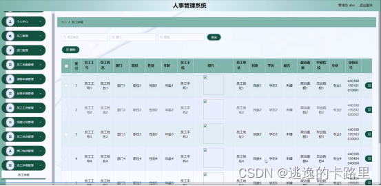 图5-10员工详细管理界面图