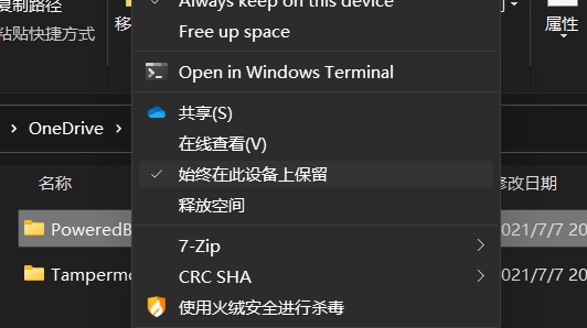 设置始终在此设备上保留