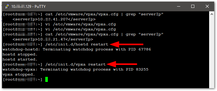 Change The vCenter Server Appliance IP Address restart services