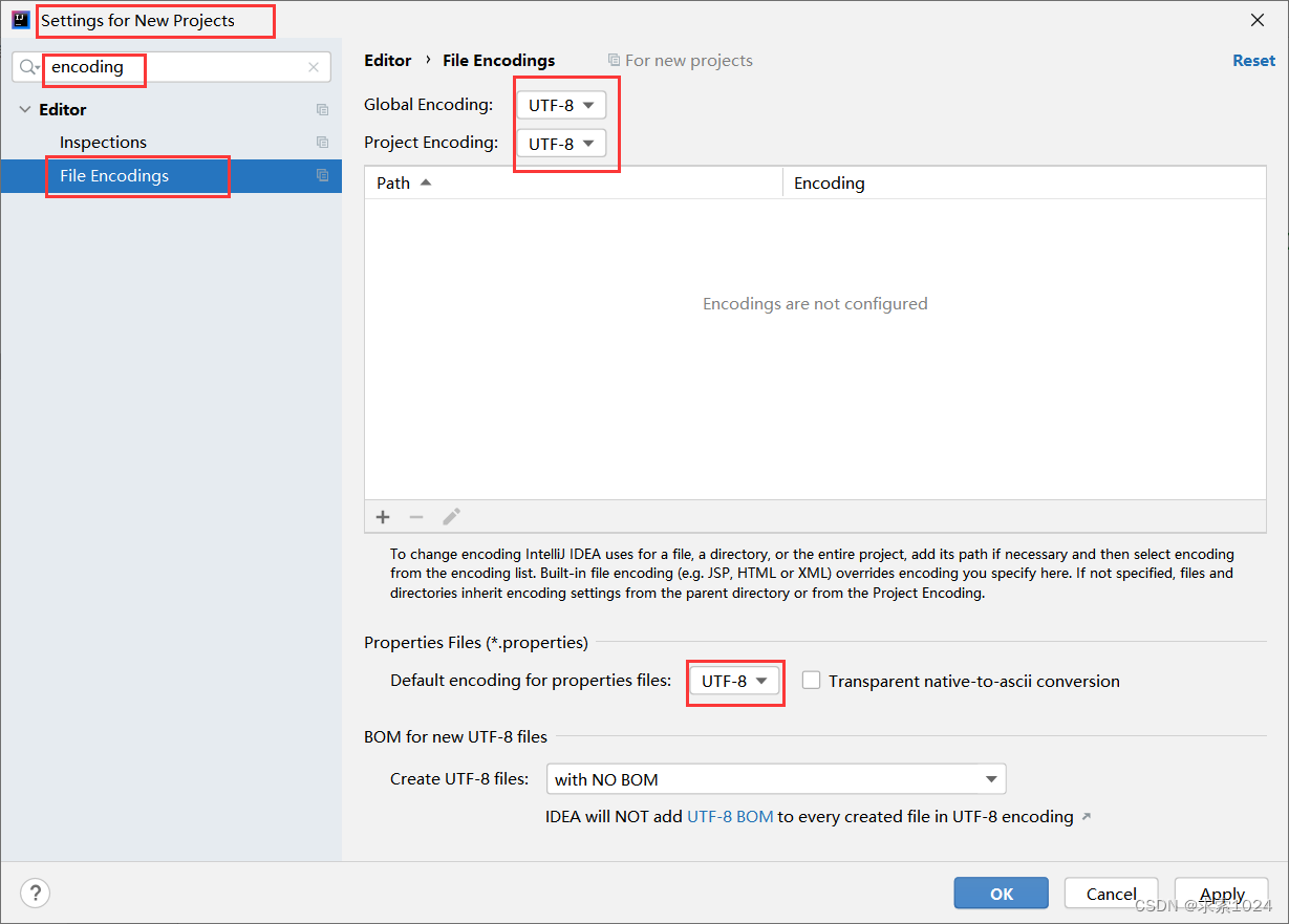 设置以后项目的编码方式