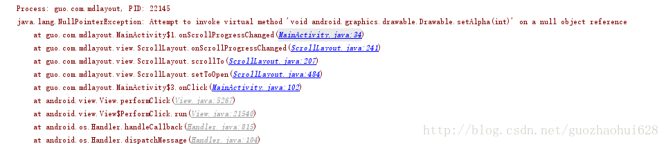 Attempt to invoke virtual method ‘void android.graphics.drawable ...