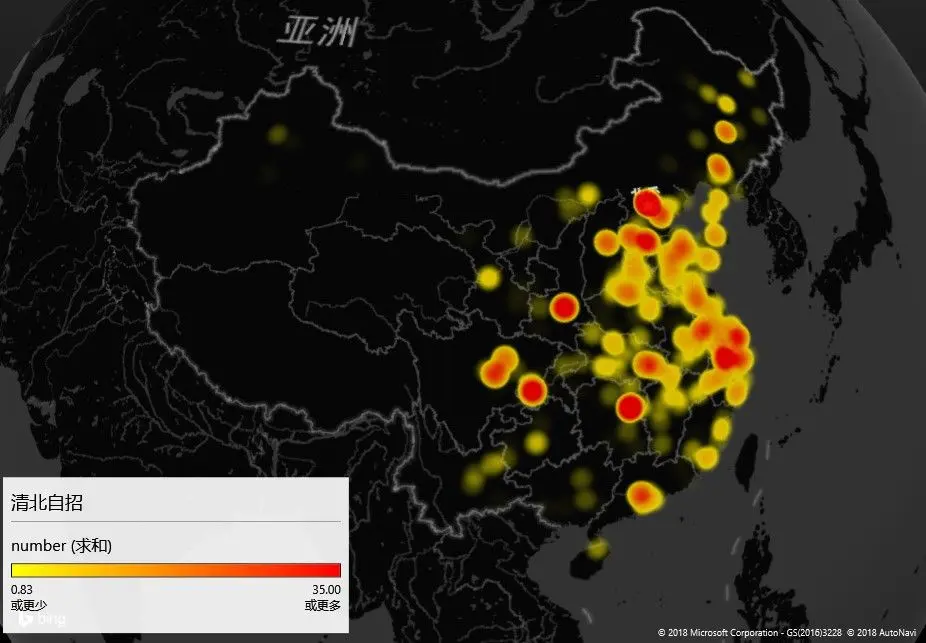清北自招分布图