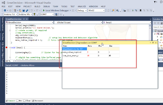 在VisualStudio中编译上传并调试Arduino程序