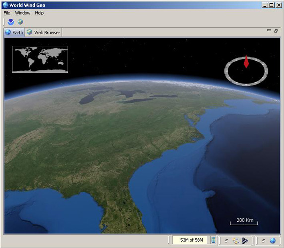 图1. WWJ Earth作为Eclipse视图